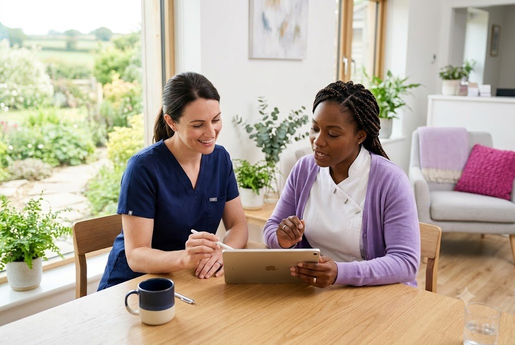 HOLOS clinicians from different disciplines working together on a care plan